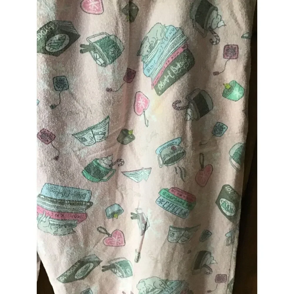 Wondershop Pink Pajama Lounge Pants Size XXL Sleepwear Coffee Cats Books